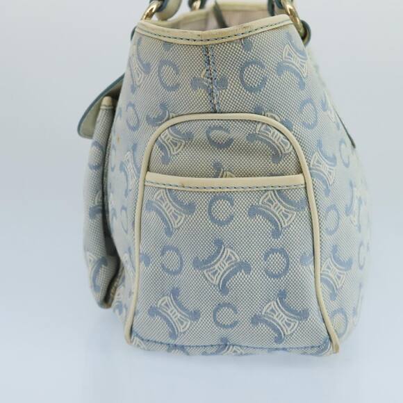 CELINE C Macadam Canvas Hand Bag Light Blue - Picture 4 of 13